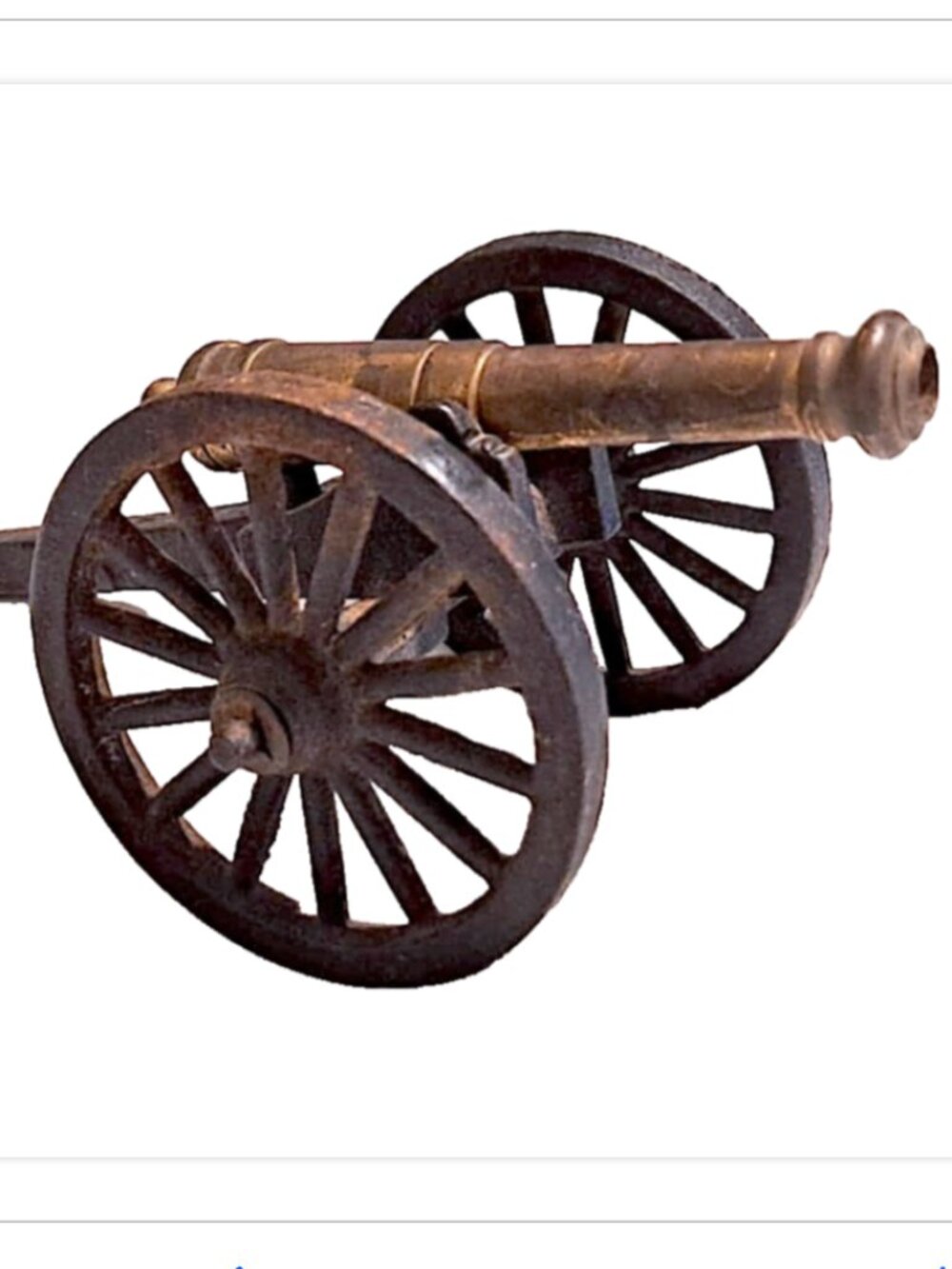 Vintage Miniature Cast Iron Cannon Model Brass Barrel USA Numbered 8/120